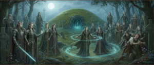 Fate in stile fantasy moderno, icone pop alate e personaggi fantastici