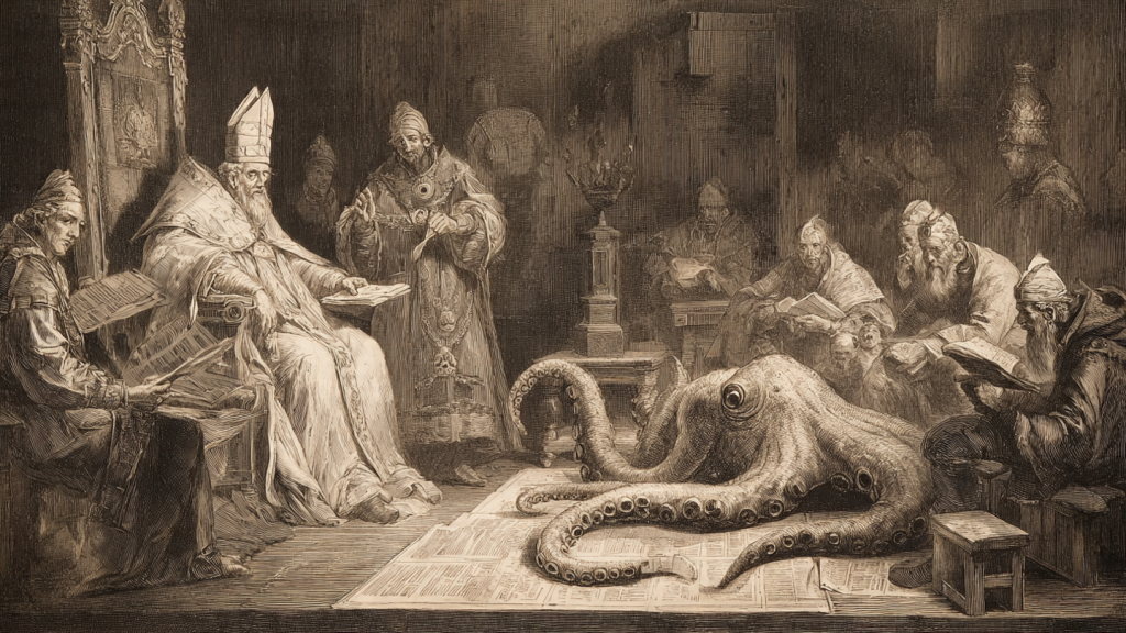 kraken - Il panico a terra: Re, Vescovi e Giornali di fronte al Mostro